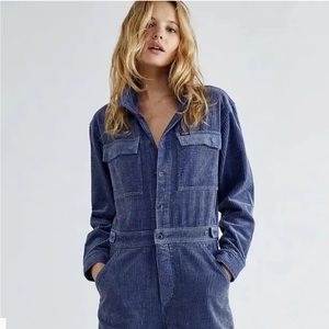 Wrangler Retro Corduroy Boilersuit Coveralls Jumpsuit Free People  XS